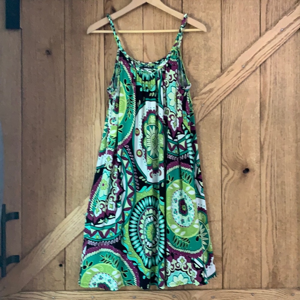Paisley Summer Dress, Stretch, Flowy Size XL